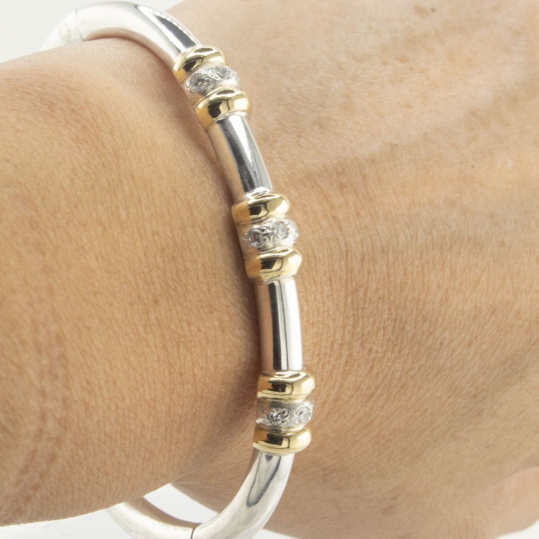 Sterling Silver 950 Bracelet with 18K Gold Layer