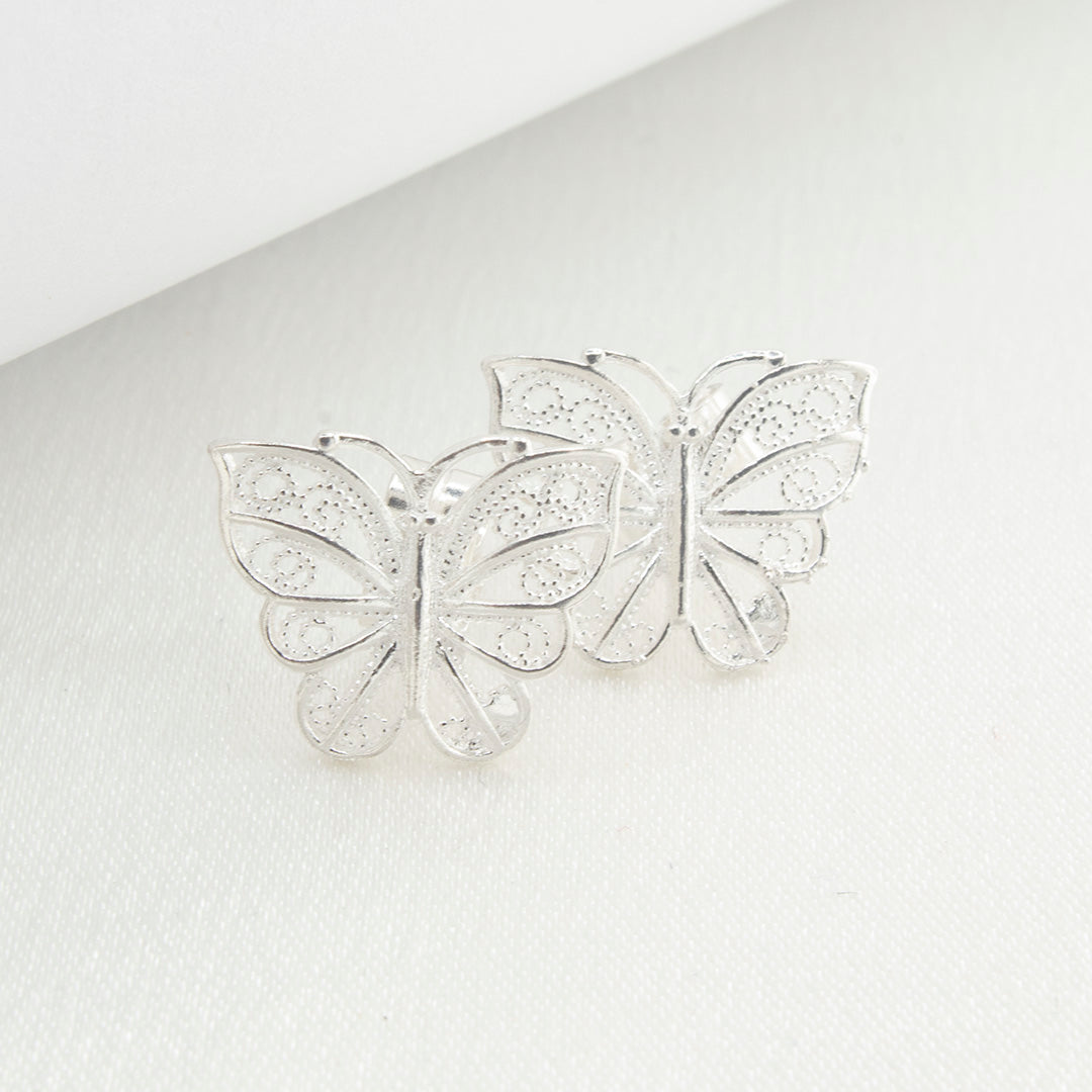 Sterling Silver 950 Butterfly Earrings