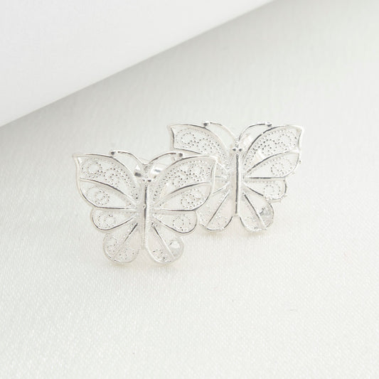 Sterling Silver 950 Butterfly Earrings