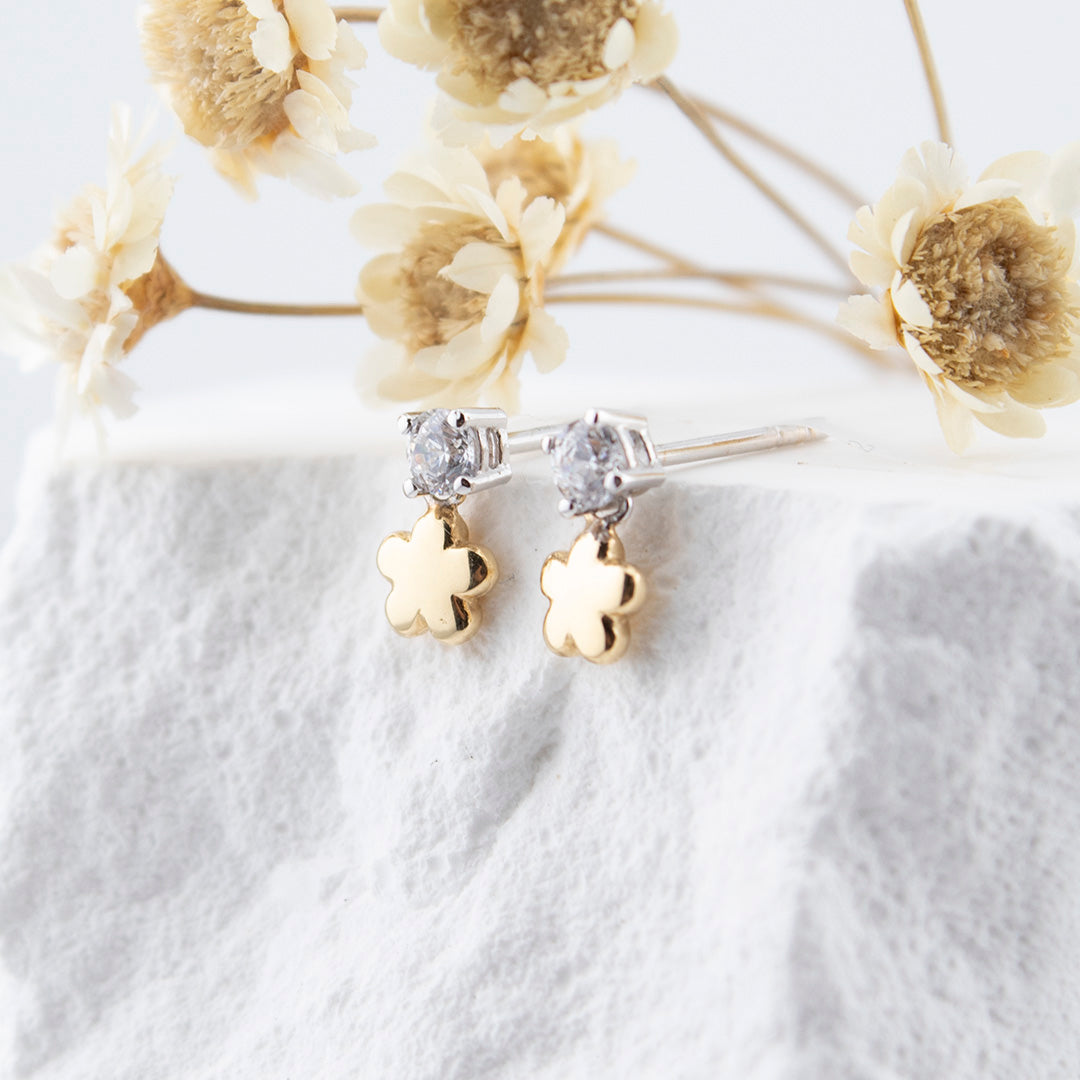 18K White and Yellow Gold Earrings