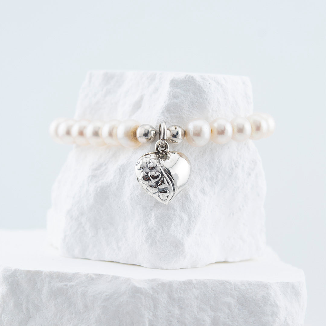950 Silver Bracelet with natural pearls