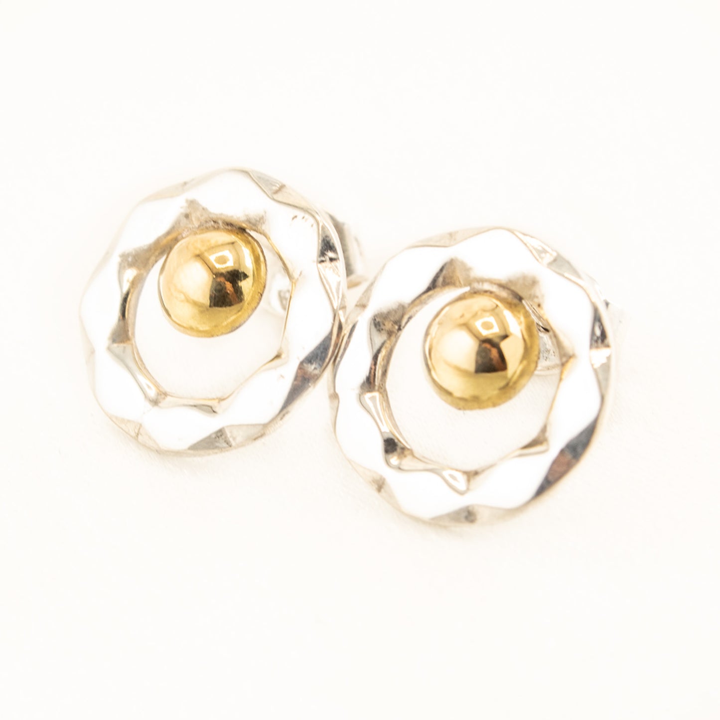 Silver Earrings with 18k Gold leaf