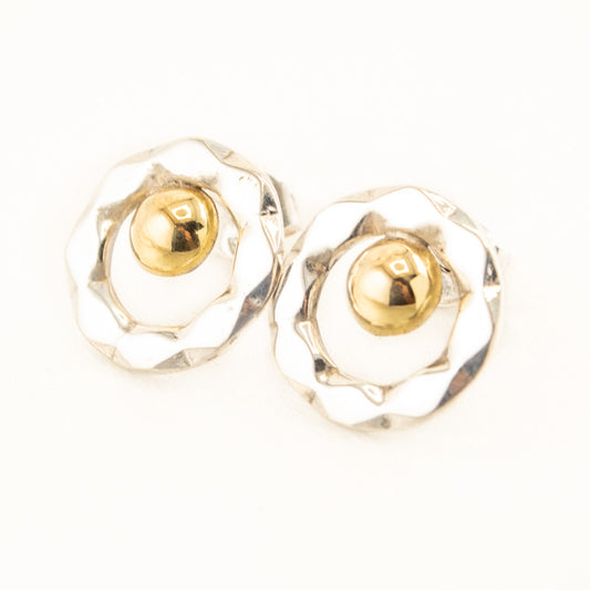 Silver Earrings with 18k Gold leaf