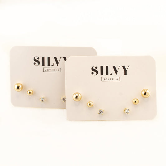 Pack of Gold-Plated Copper Earrings