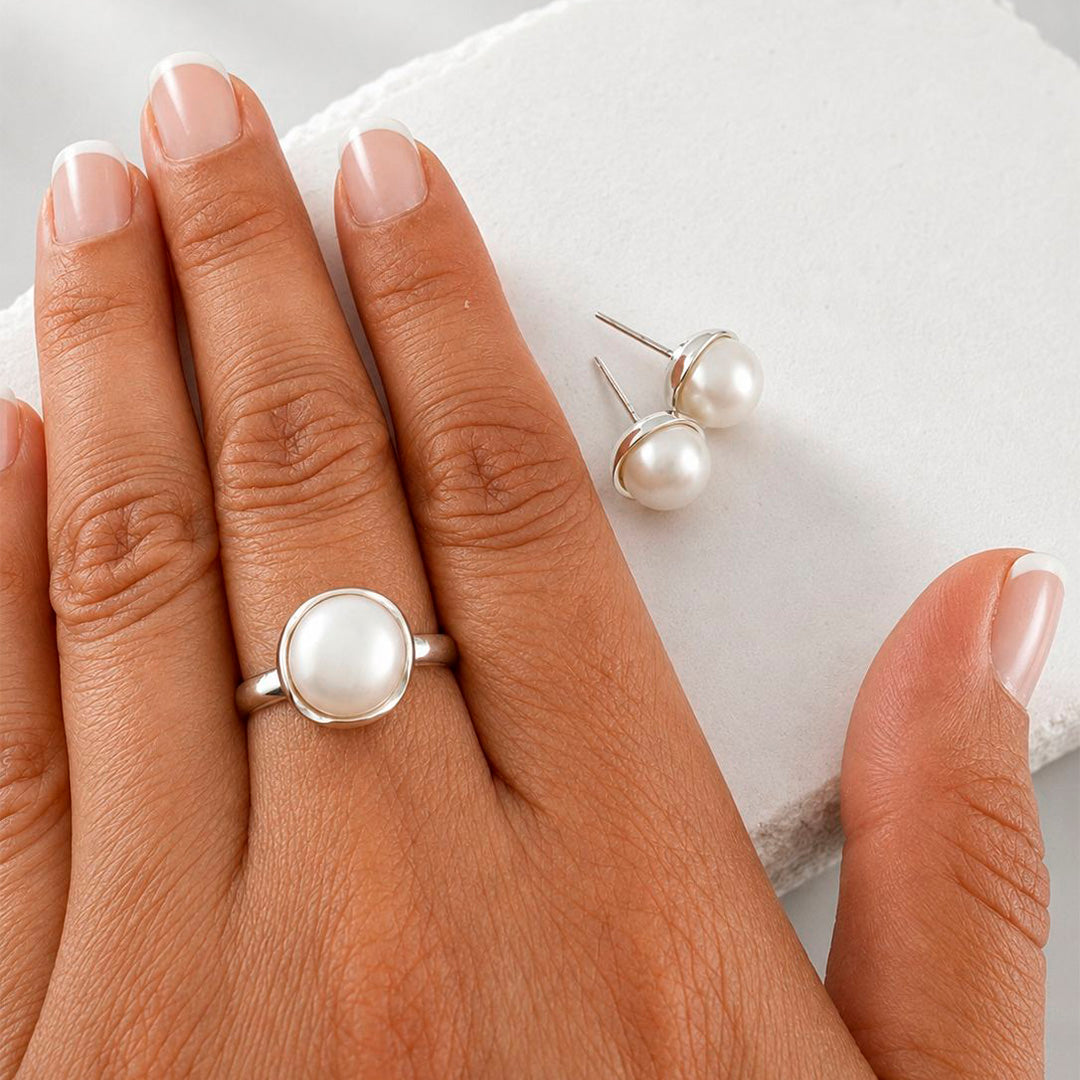 Pearl and 925 sterling silver set