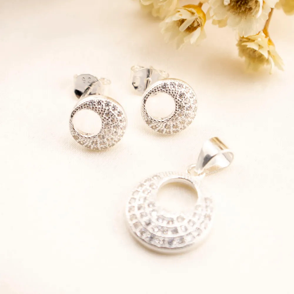 Silver Earring and Pendant Set