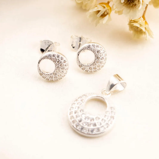 Silver Earring and Pendant Set